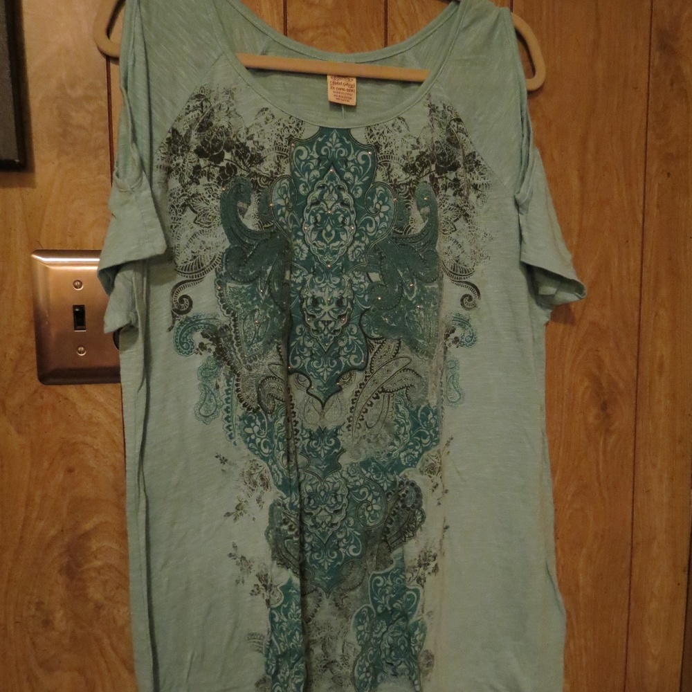 Faded Glory Cold Shoulder Tees - Size 2X